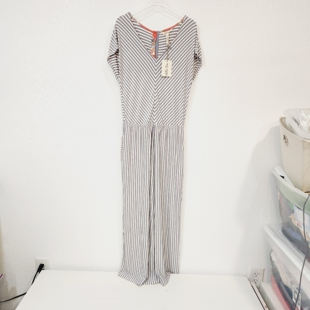 Matilda Jane Womens Stripes All Day Romper Outfit Gray Size - Picture 3 of 14